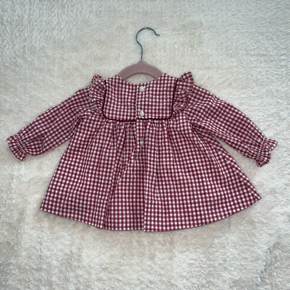 Edgehill Collection Red Gingham Baby Dress and Bloomers Set - Picture 3 of 4